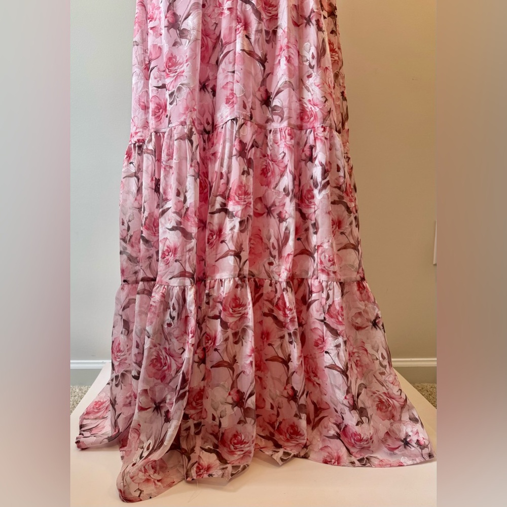 Lulu's Special Moment Strapless Bustier Pink Floral Maxi Dress Size XL NWT - Picture 14 of 16